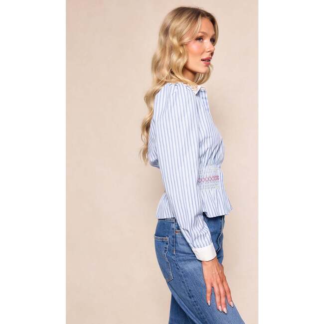 Bluebell Top in Blue & White Stripes - Blouses - 4
