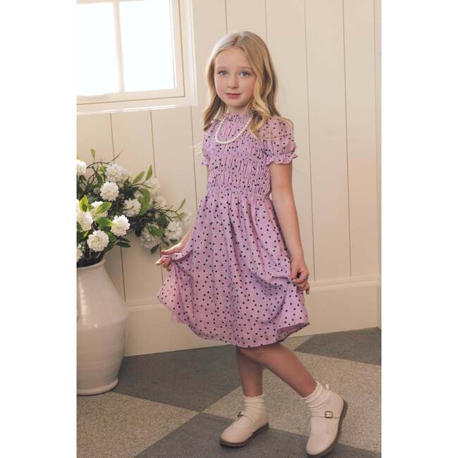 Mini Marcell Dress in Purple Polka Dot - Dresses - 4
