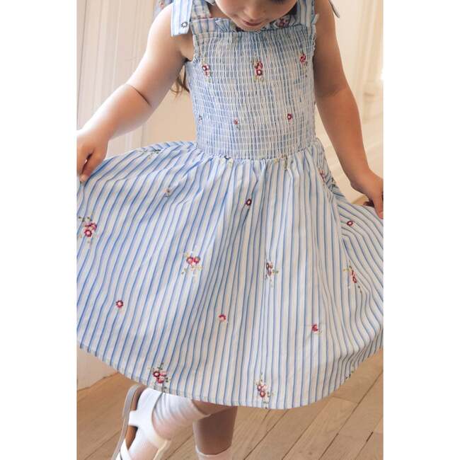 Mini Bluebell Dress in Blue & White Stripes - Dresses - 5
