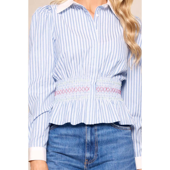 Bluebell Top in Blue & White Stripes - Blouses - 5