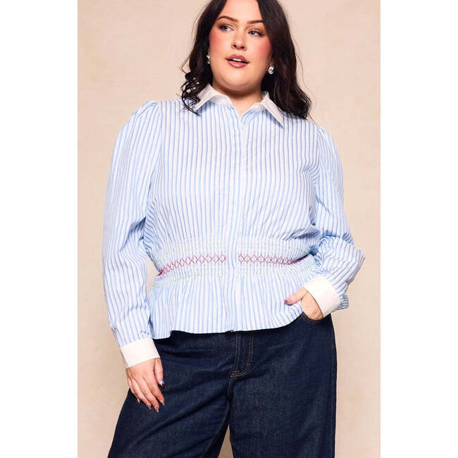 Bluebell Top in Blue & White Stripes - Blouses - 7