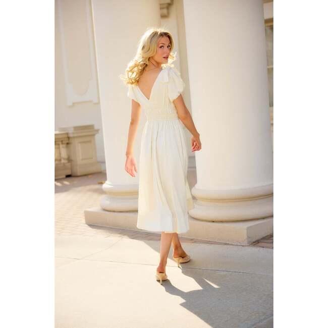 Zella Bow Dress in Ivory - Dresses - 4