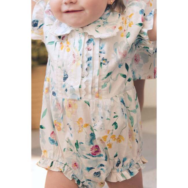 Baby Sophia Romper in Blue Bouquet - Rompers - 3