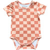 Baby Short Sleeve Bodysuit Checker in Sunset - Onesies - 1 - thumbnail