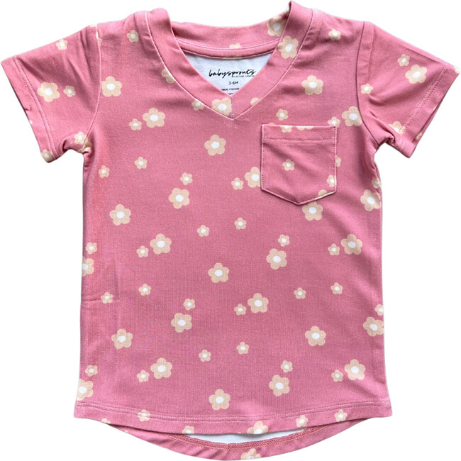 V-Neck Pocket Tee Desert Rose Flora