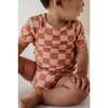 Baby Short Sleeve Bodysuit Checker in Sunset - Onesies - 2