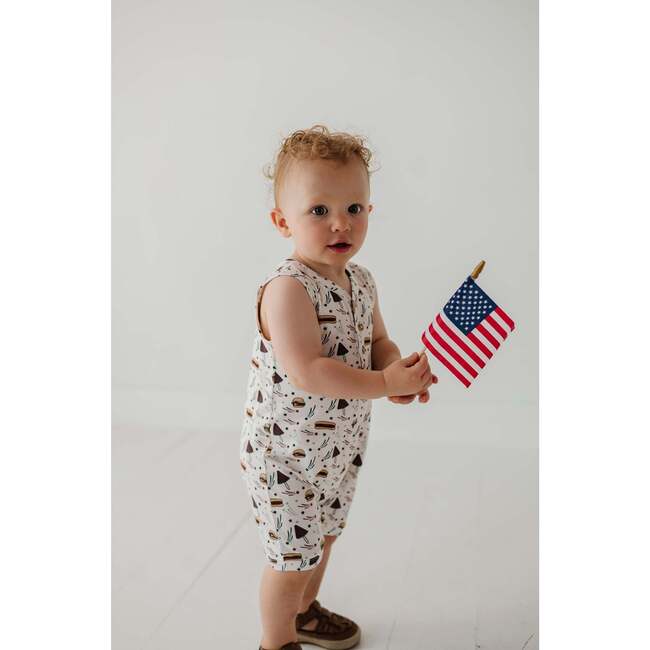 Boy's Sleeveless Romper Retro America - Rompers - 4