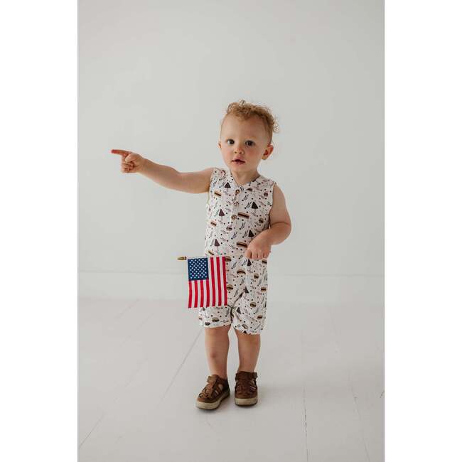 Boy's Sleeveless Romper Retro America - Rompers - 6