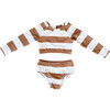 Girl's Two-Piece Crop Swimsuit Stripe in Toffee - Two Pieces - 1 - thumbnail