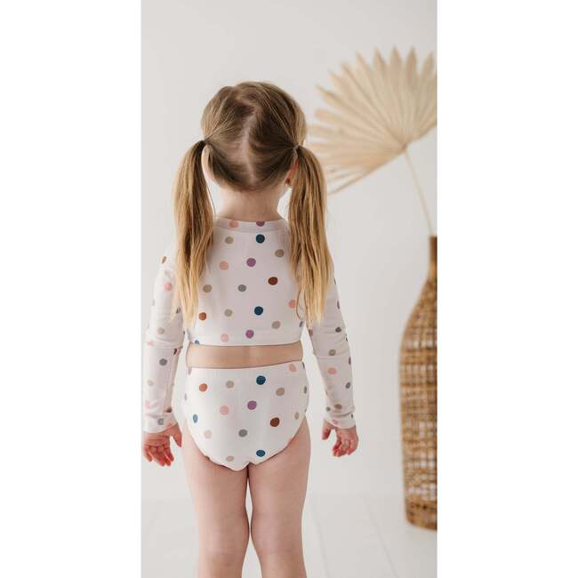 Girl's Two-Piece Crop Swimsuit Stripe in Toffee