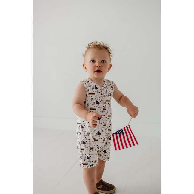 Boy's Sleeveless Romper Burgers 'n Dogs - Rompers - 5