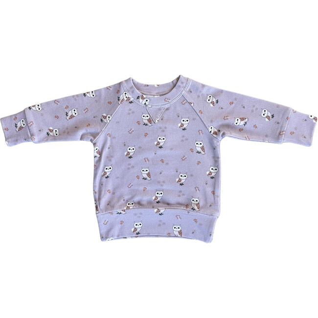 Girl's Raglan Sweatshirt Lavender Owl