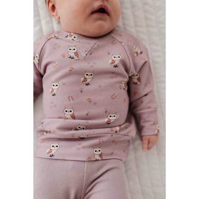 Girl's Raglan Sweatshirt Lavender Owl - Sweatshirts - 4