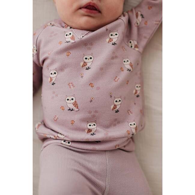 Girl's Raglan Sweatshirt Lavender Owl - Sweatshirts - 6