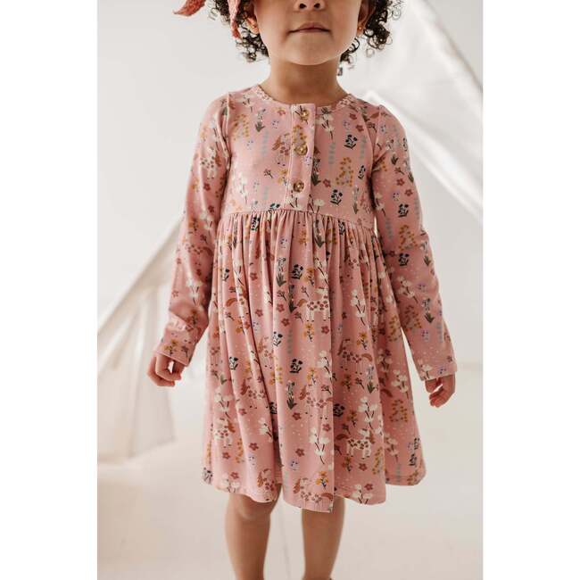 Long Sleeve Henley Dress Lavender Cloud Checkered - Dresses - 3