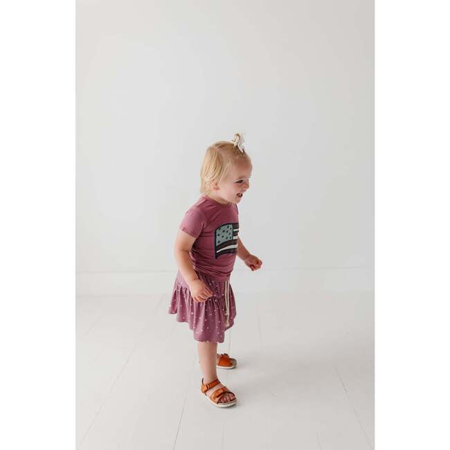 Skort Mini Stars in Dusty Mauve - Skirts - 3