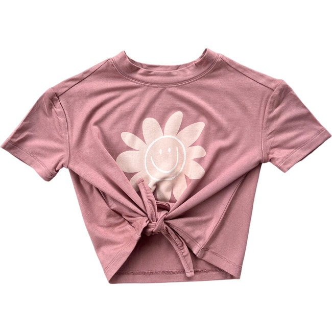 Girl's Tie Front Shirt Retro Smiley