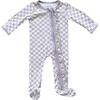 Footie Romper Lavender Cloud Checkered - Footie Pajamas - 1 - thumbnail