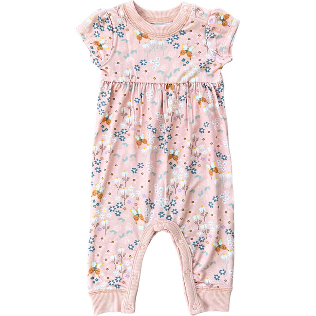 Girl's Short Sleeve Pant Romper Butterfly Garden