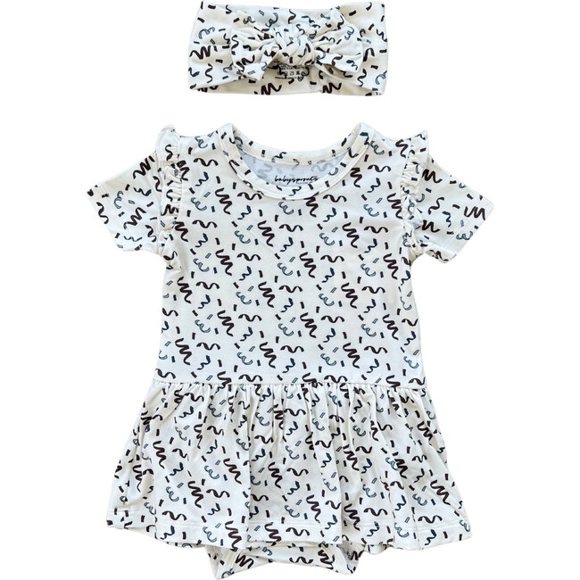 Baby Bodysuit Dress Set Patriotic Ribbon