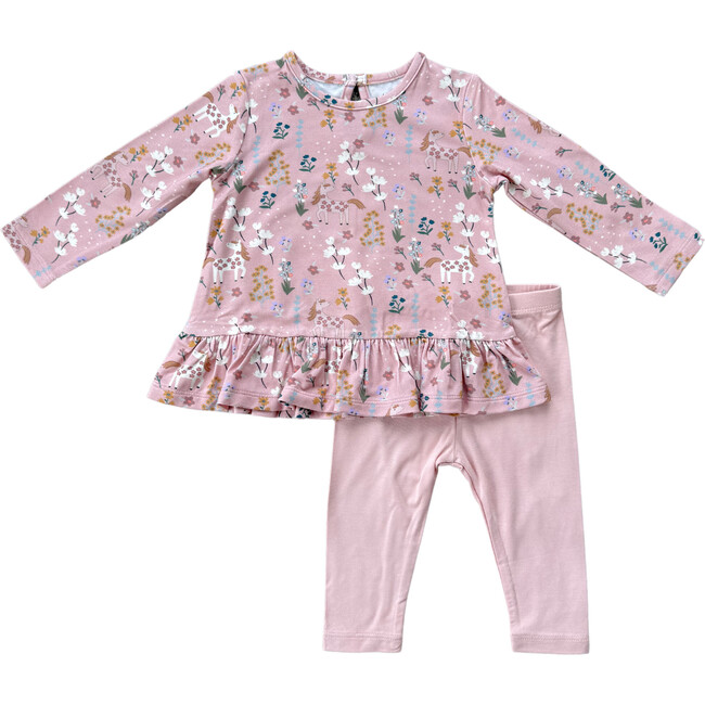 Long Sleeve Peplum Set Unicorn