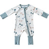 Long Sleeve Zip Romper Footprints - Rompers - 1 - thumbnail