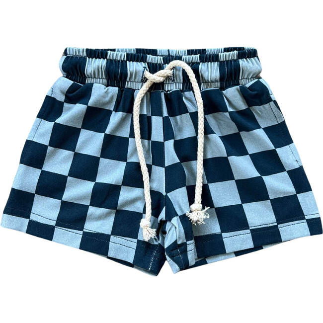 Boy's Everyday Shorts Checker in Navy Stardew
