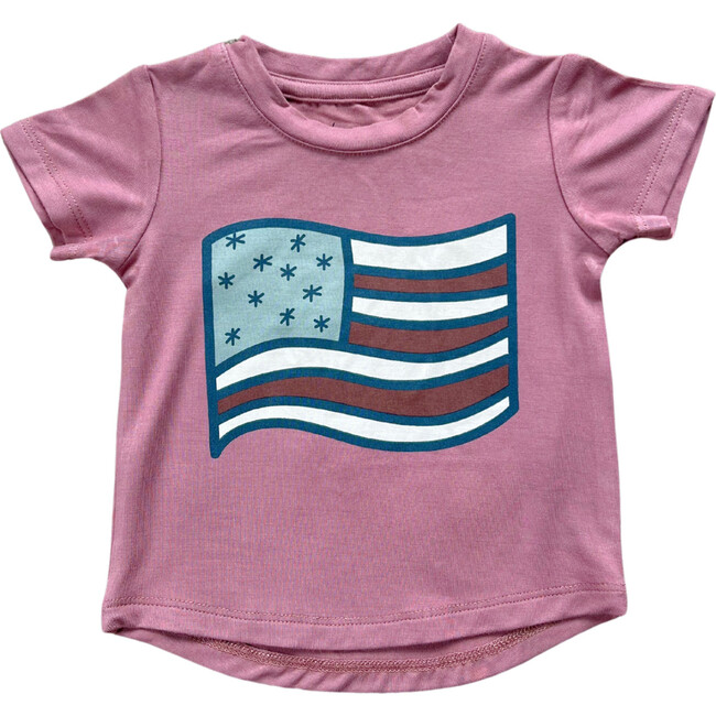Girl's Short Sleeve Tee Retro Flag