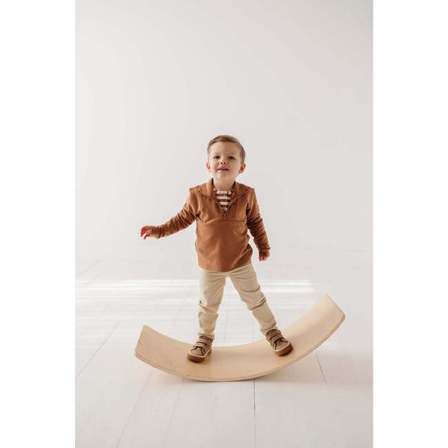 Boy's 3/4 Fleece Zip Sweatshirt Caramel