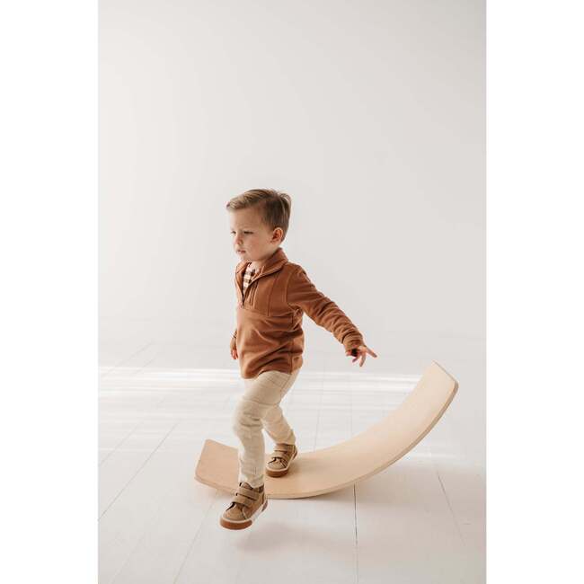 Boy's 3/4 Fleece Zip Sweatshirt Caramel - Sweatshirts - 3