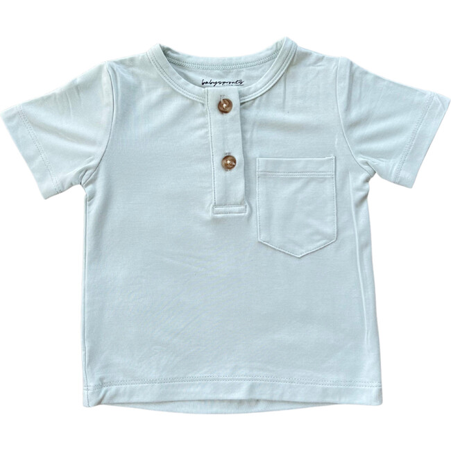 Boy's Short Sleeve Henley Shirt Misty Blue