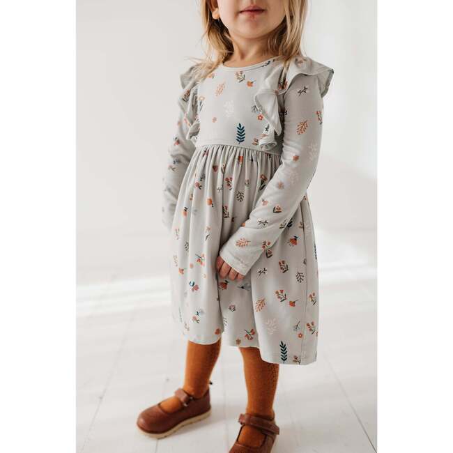 Long Sleeve Ruffle Dress Misty Rose Stripe - Dresses - 4