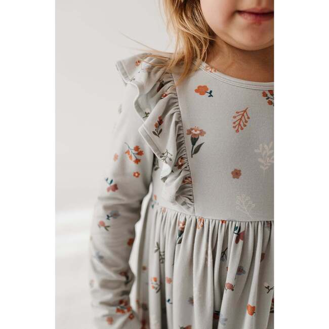 Long Sleeve Ruffle Dress Misty Rose Stripe - Dresses - 5