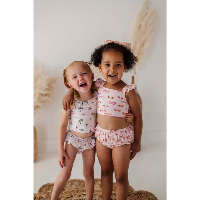 Girl's Two-Piece Swim Set Tropical Stripe