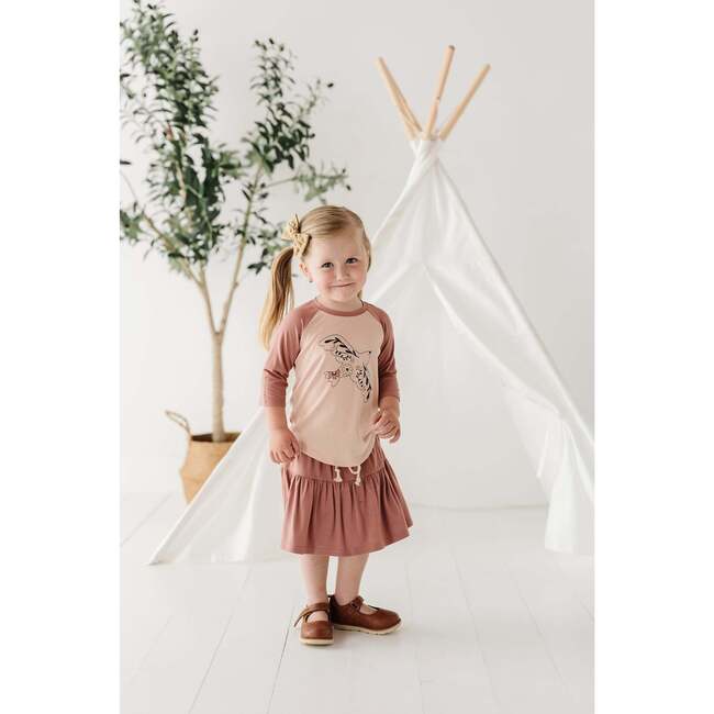 3/4 Sleeve Baseball Tee Floral Bird - T-Shirts - 3