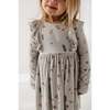 Long Sleeve Ruffle Dress Misty Rose Stripe - Dresses - 6