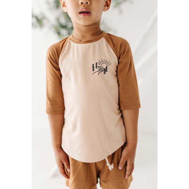 3/4 Sleeve Baseball Tee Floral Bird - T-Shirts - 4