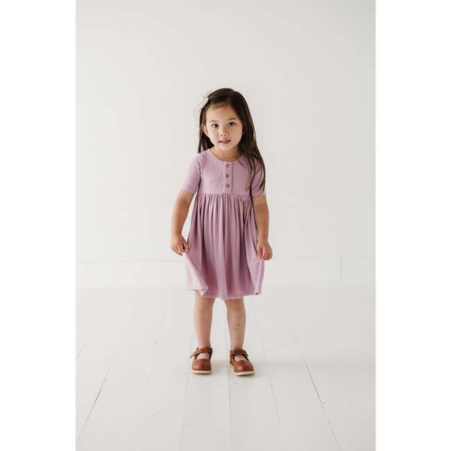 Short Sleeve Henley Dress Feather - Dresses - 3