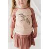 3/4 Sleeve Baseball Tee Floral Bird - T-Shirts - 6 - thumbnail