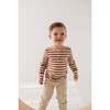 Boy's Long Sleeve Henley Shirt Caramel Stripe - Shirts - 3