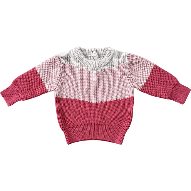 Colorblock Knit Sweater Misty Rose