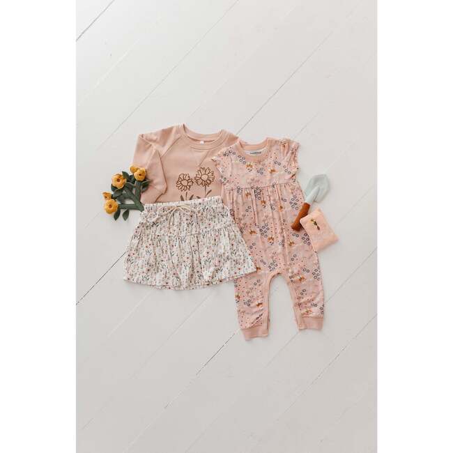 Girl's Short Sleeve Pant Romper Checker in Burlwood - Rompers - 3