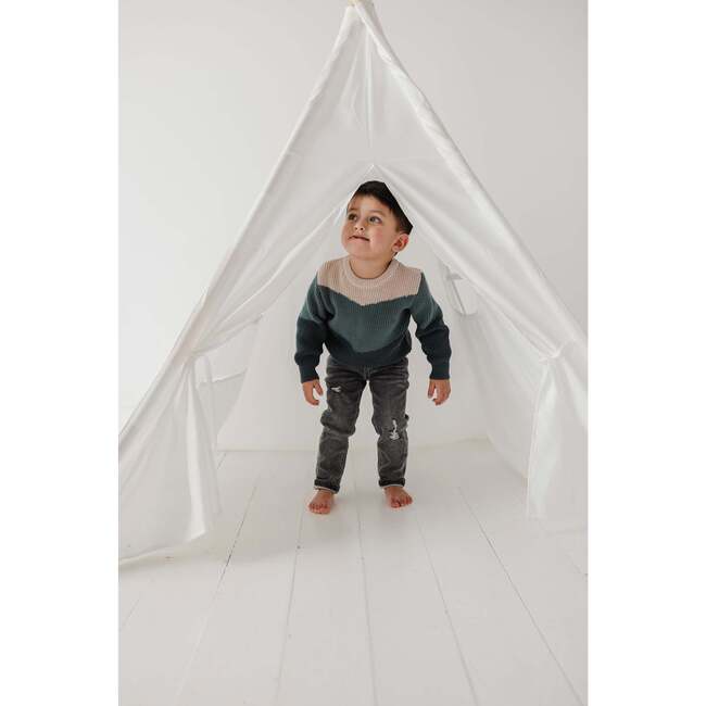 Colorblock Knit Sweater Misty Rose - Sweaters - 4