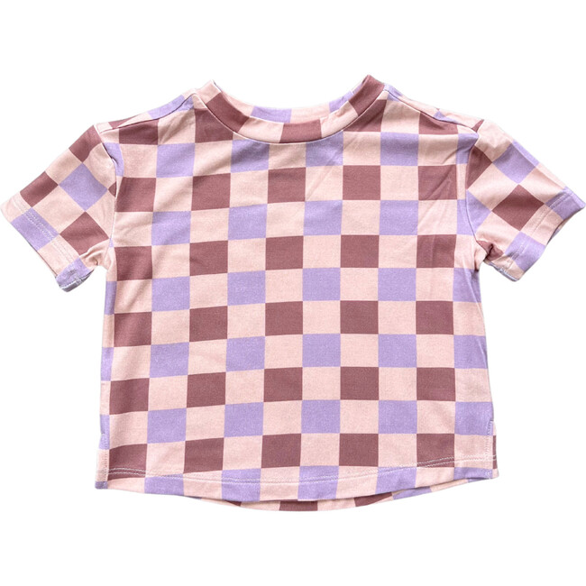 Boxy Tee Checker in Burlwood