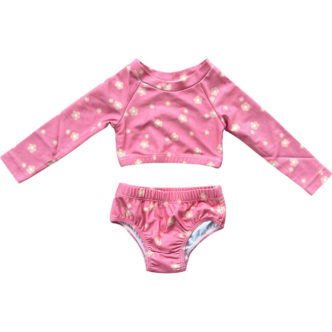 Girl's Two-Piece Crop Swim Set Desert Rose Flora