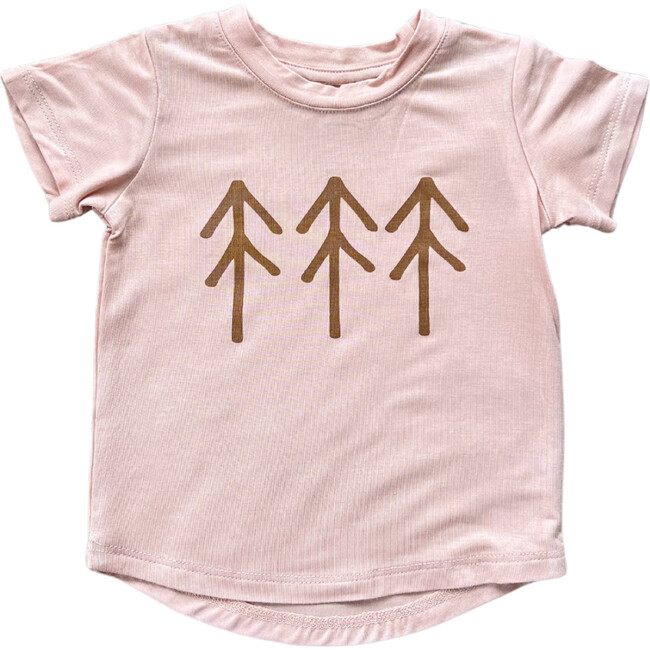 Girl's Short Sleeve Tee Trees in Toffee