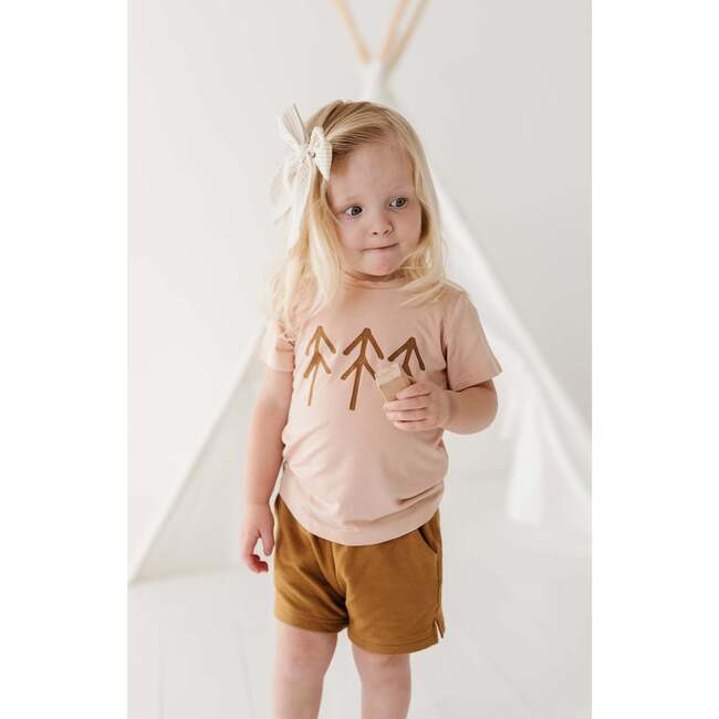 Girl's Short Sleeve Tee Trees in Toffee