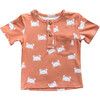 Boy's Short Sleeve Henley Shirt Crab in Sunset - T-Shirts - 1 - thumbnail