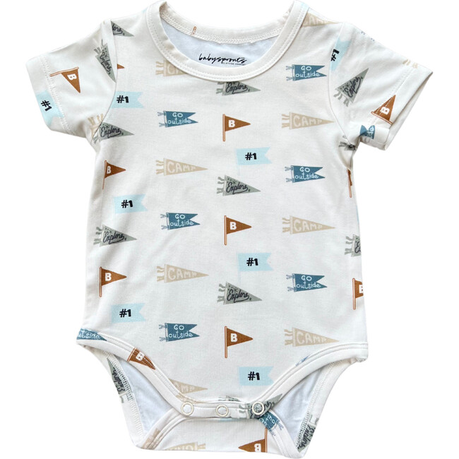 Baby Short Sleeve Bodysuit Retro Banner