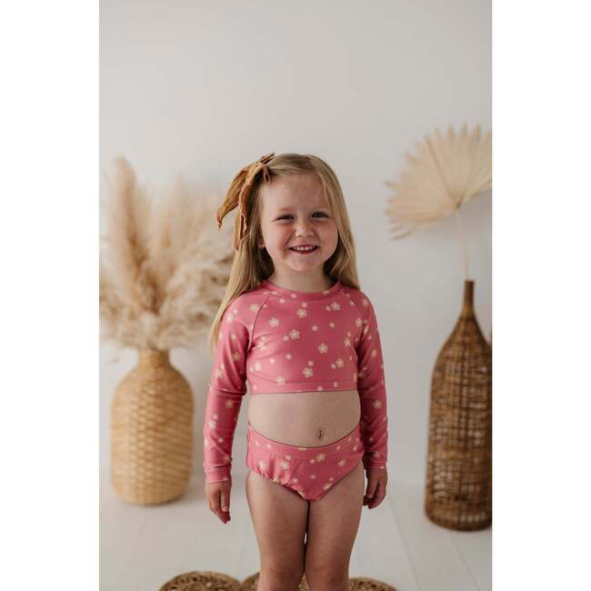Girl's Two-Piece Crop Swim Set Desert Rose Flora - Two Pieces - 6